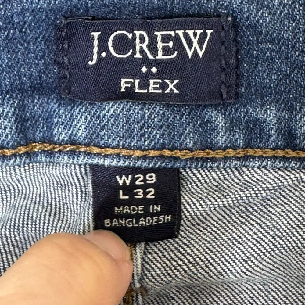 J. Crew Flex Jean Mens 29*32 Straight Medium Wash AZ850 Cotton Stretch Pockets